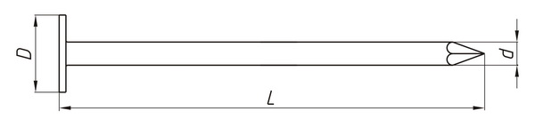 Гвозди с большой плоской головкой ч.7811-7102 Гвозди с большой плоской головкой ч.7811-7102
