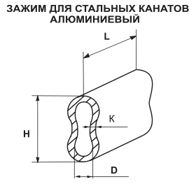 Зажим для троса DIN 3093 алюминиевый Зажим для троса DIN 3093 алюминиевый