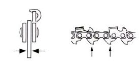 Толщина ведущего звена (хвостика) Толщина ведущего звена (хвостика)