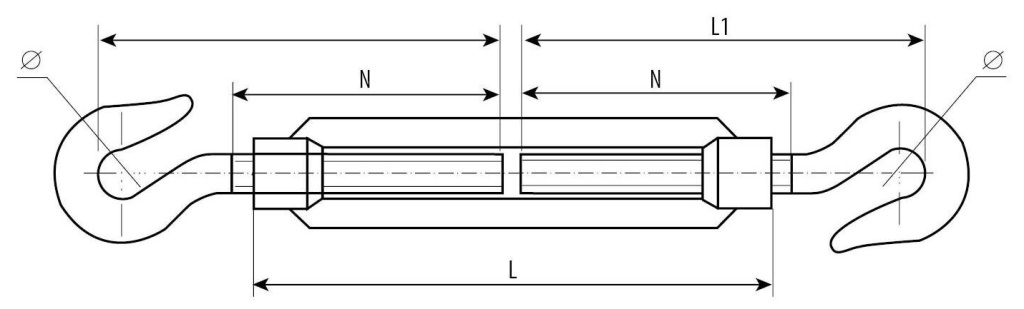 Талреп крюк-крюк DIN 1480 Талреп крюк-крюк DIN 1480